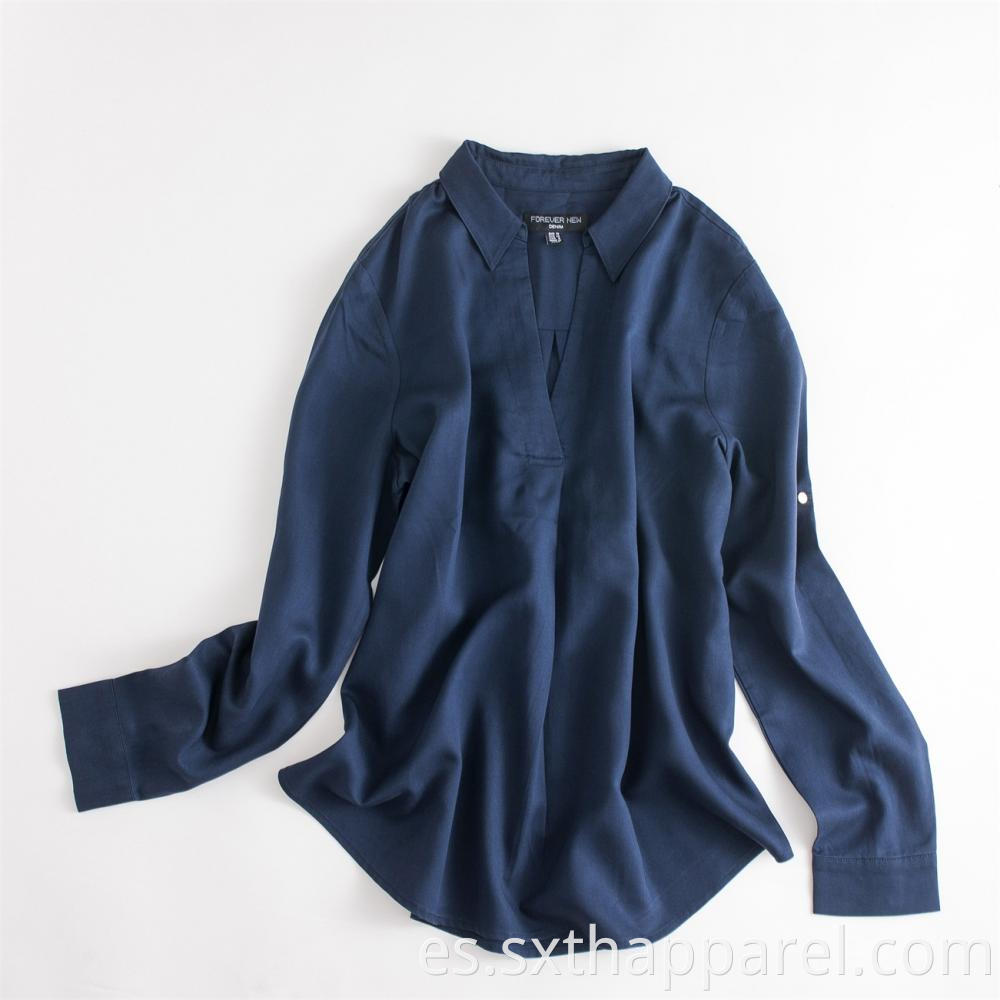 Long Sleeve Tencel Cotton Shirt